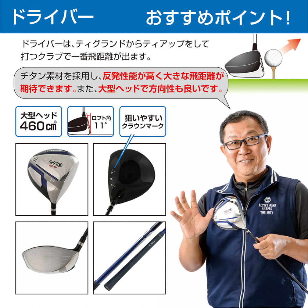 【新品・未使用】ゴルフ5 稗田プロ推薦モデル イグニオ　クラブ 7本セットIGNIO