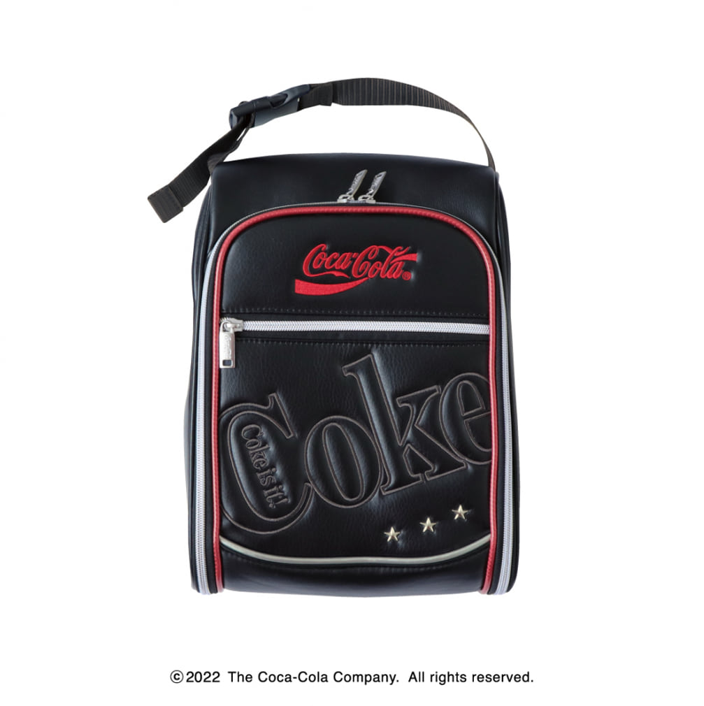 美品 Coca Cola コカコーラ シューズケース ブラック ゴルフバッグ