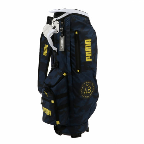 プーマ ゴルフグラフィックカートキャディバッグ 9.5型 (079717) 多数の収納力抜群のポケットを配置 メンズ ゴルフ キャディバッグ PUMA