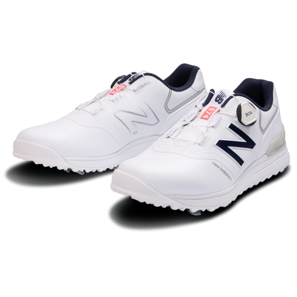 ニューバランス ゴルフシューズ 574 v3 BOA (UGB5742E) メンズ ゴルフ ダイヤル式スパイクシューズ 2E : ホワイト New  Balance