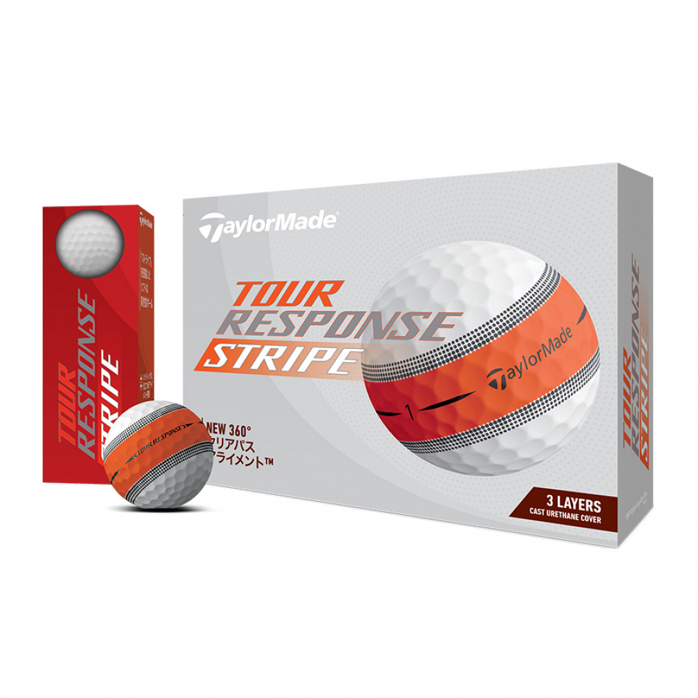 テーラーメイド TMJ24 Tour Response STRIPE オレンジ (N9506501) 1スリーブ(3球入) ゴルフ 公認球  TaylorMade