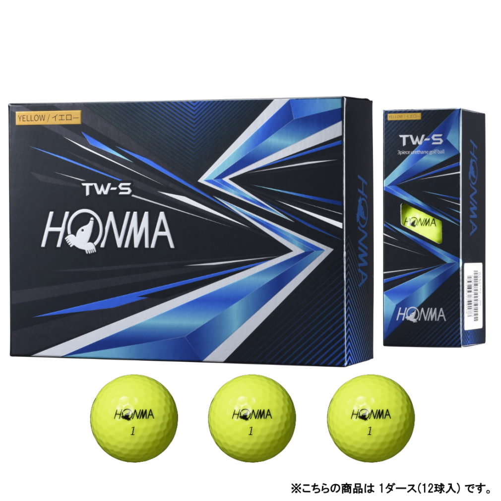 ホンマ HONMA TW-S 2021 (BTQ2103 YE) 1ダース(12球入) ゴルフ 公認球 ...