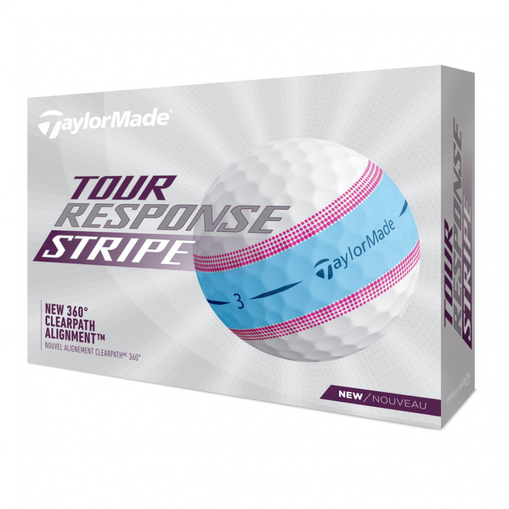 テーラーメイド ツアーレスポンス ストライプ 23 TourResponse STRIPE ブルーピンク (N9506801) 1ダース(12球入)  ゴルフ TaylorMade｜公式通販 アルペングループ オンラインストア