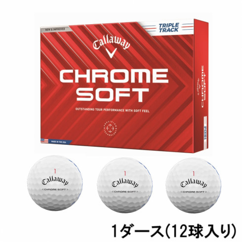キャロウェイ クロムソフト CHROME SOFT 24 TRIPLE TRACK (7193105053) 1ダース(12球入) ゴルフ 公認球  Callaway 1645円