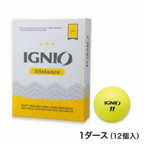 イグニオ Ignio 特選品 ゴルフボール Distance ディスタンス 1ダース イエロー 12個入 公式通販 アルペングループ オンラインストア