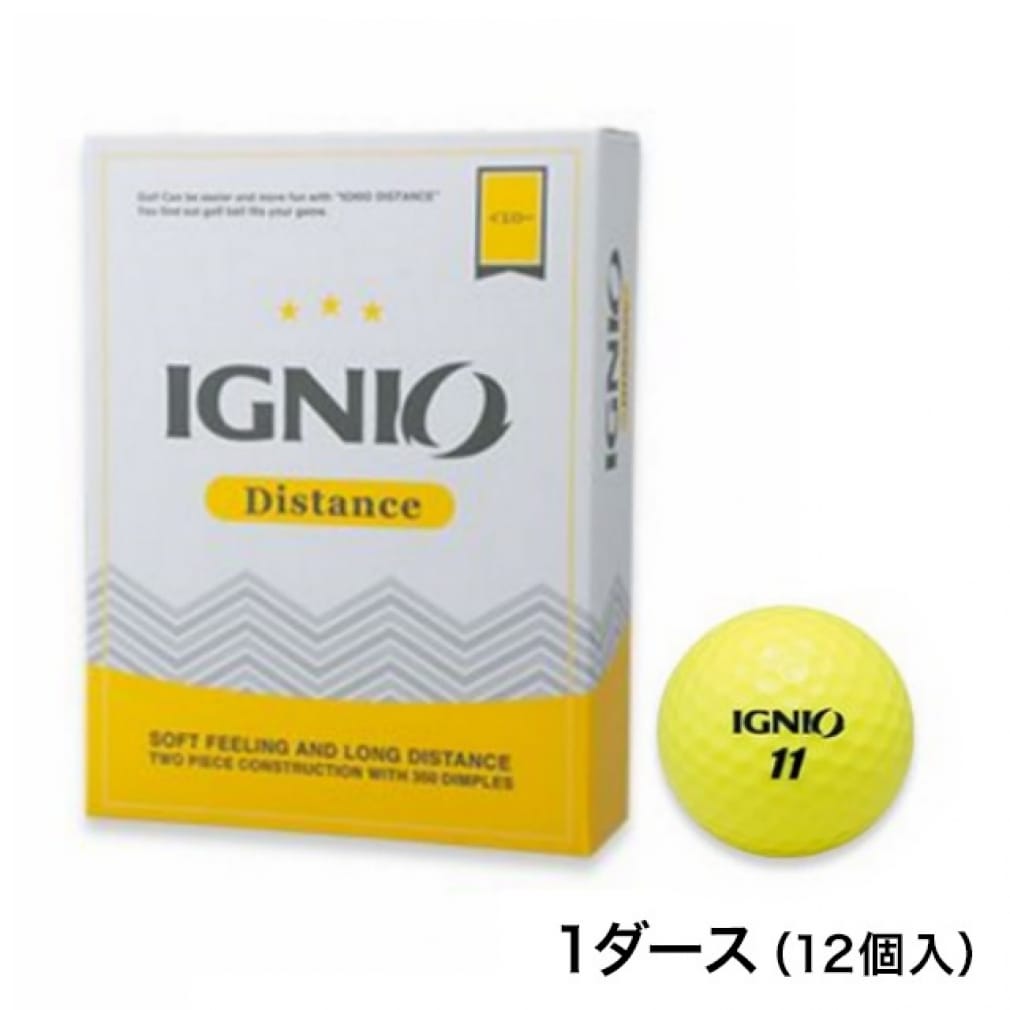 イグニオ Ignio 特選品 ゴルフボール Distance ディスタンス 1ダース イエロー 12個入 公式通販 アルペングループ オンラインストア