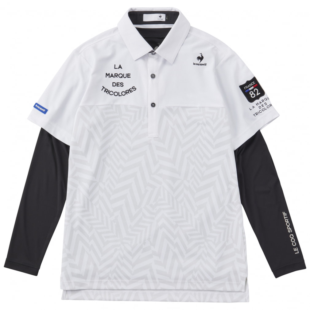 ルコックゴルフ ゴルフウェア 秋 冬 ゴルフ セットシャツ (QGMUJA05W) 半袖シャツと長袖インナーシャツのレイヤードシャツセット メンズ  le coq GOLF