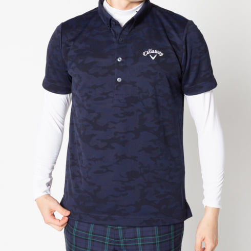 キャロウェイ ゴルフウェア 秋 冬 セットシャツ シャツインナーセット (2410233512) 長袖インナーと半袖シャツのセットシャツ メンズ  Callaway