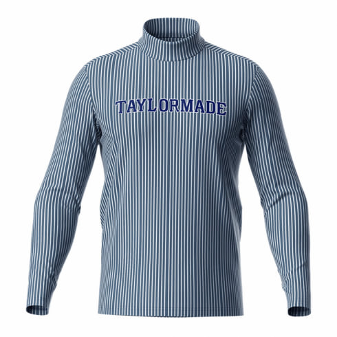 テーラーメイド ゴルフ 長袖シャツ ストライプL/Sモック (TD451) ベースボールシャツをイメージ メンズ TaylorMade