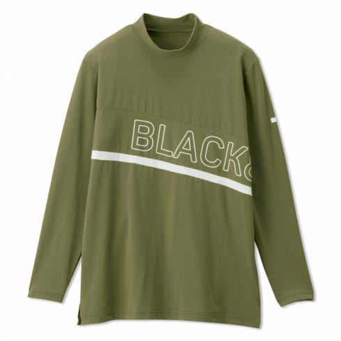 ブラックアンドホワイト ゴルフウェア 長袖シャツ 秋 冬 ビッグロゴモックネックシャツ (BGF9212WS) サスティナブル素材 メンズ BLACK & WHITE