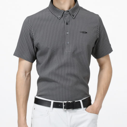 ティゴラ ゴルフウェア 半袖シャツ 春 夏 シアサッカーボタンダウンシャツ (TR-1H1072B) 生地に凹凸があるので通気性が良い メンズ TIGORA