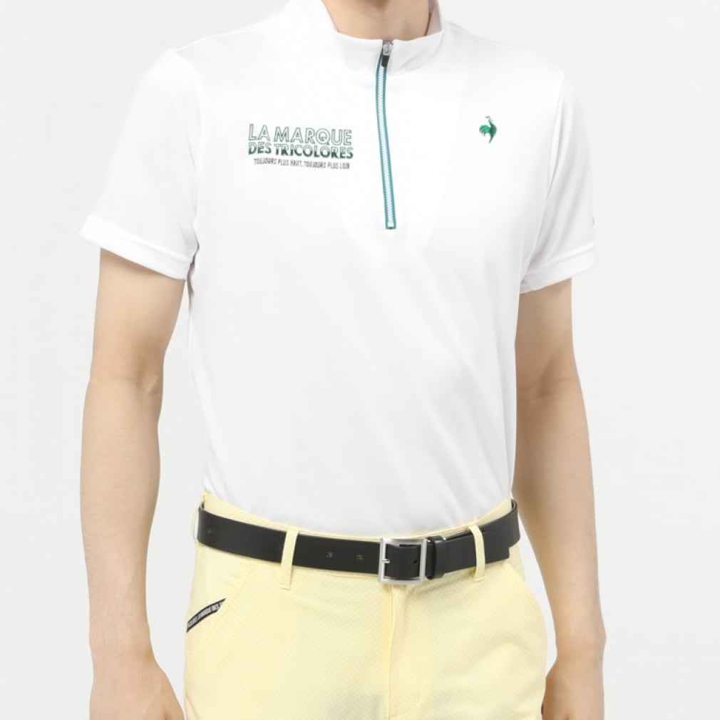 ルコックゴルフ ゴルフウェア シャツ 春 夏 EXcDRY ハーフジップ 半袖 シャツ (QGMVJA27AP) メンズ le coq GOLF
