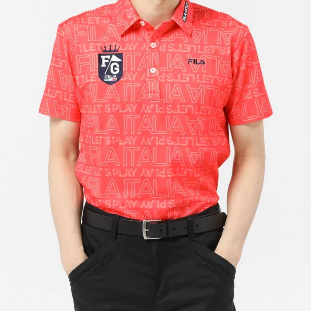 フィラ ゴルフウェア 半袖 シャツ 春 夏 ロゴグラフィックPT シャツ (742603) 裾にスリットを付けて着用時にお腹周りのシワを軽減 FILA｜公式通販  アルペングループ オンラインストア