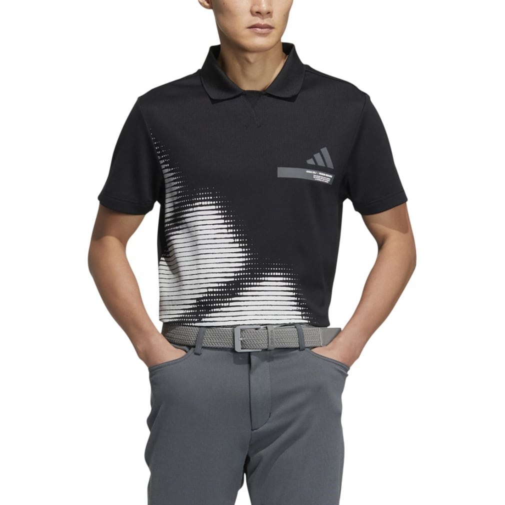 ゴルフウェア アディダス Oサイズ 黒色 半袖 ポロシャツ