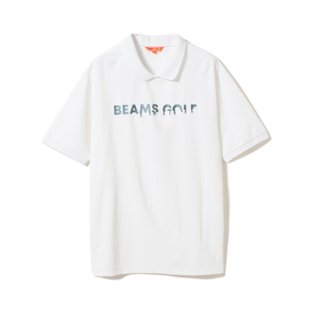 BEAMS GOLF  ビームスゴルフ　刺繍ロゴ 半袖 ポロシャツ　ホワイト　L