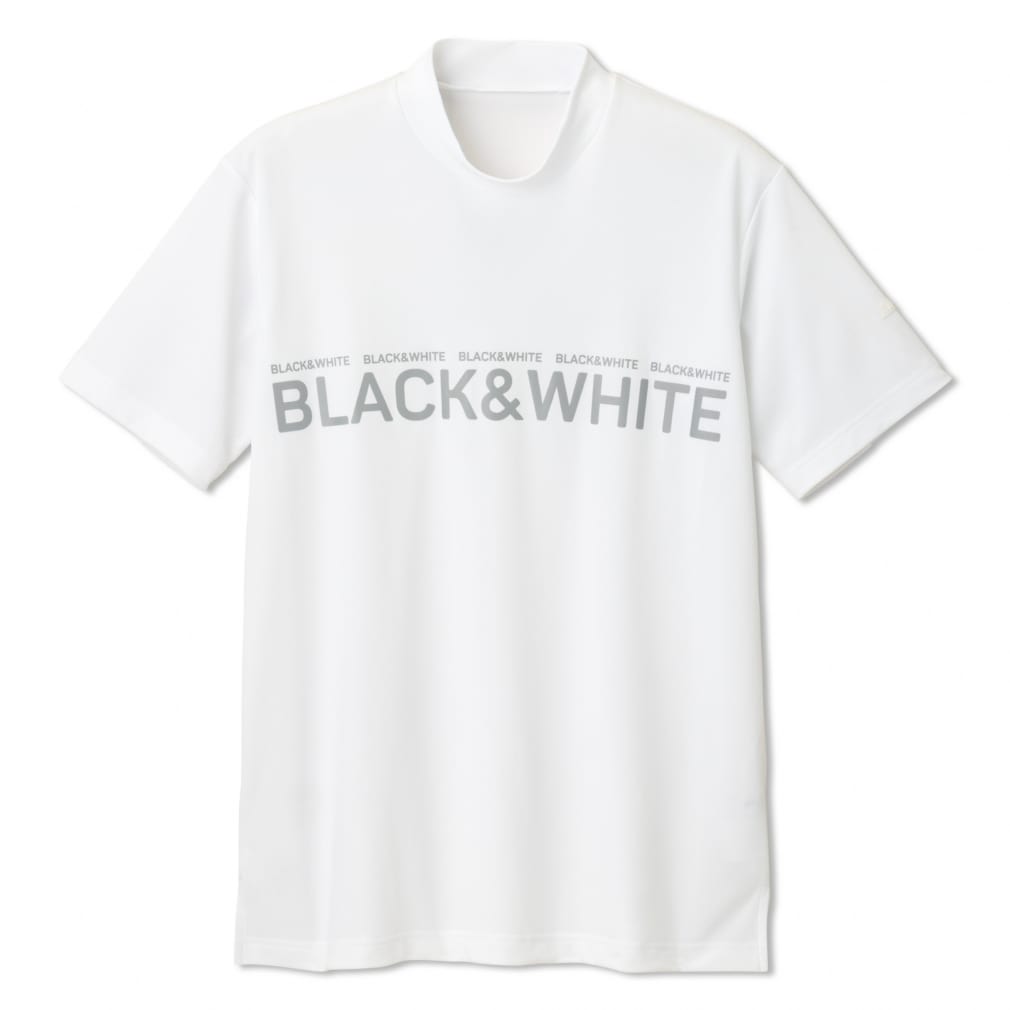 Black White ゴルフ　モックネックシャツ