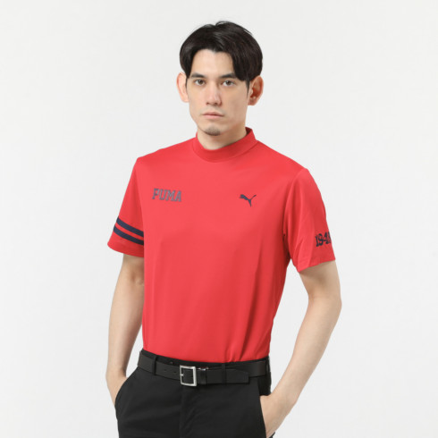 【新品】【未使用】プーマゴルフ メンズ モックネックシャツ 半袖 Mサイズ 水色