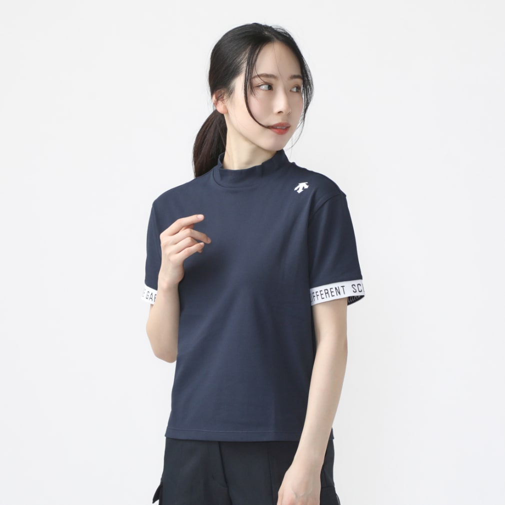 デサント ゴルフ レディース ゴルフウェア 長袖シャツ 春 夏 【DSG COLLECTION】モックネック鹿の子シャツ (DGWXJA08)  DESCENTE GOLF