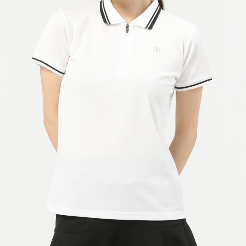 ティゴラ レディース ゴルフウェア 半袖シャツ 春 夏 鹿の子ジップ ポロシャツ (TR-1H2103Z) TIGORA