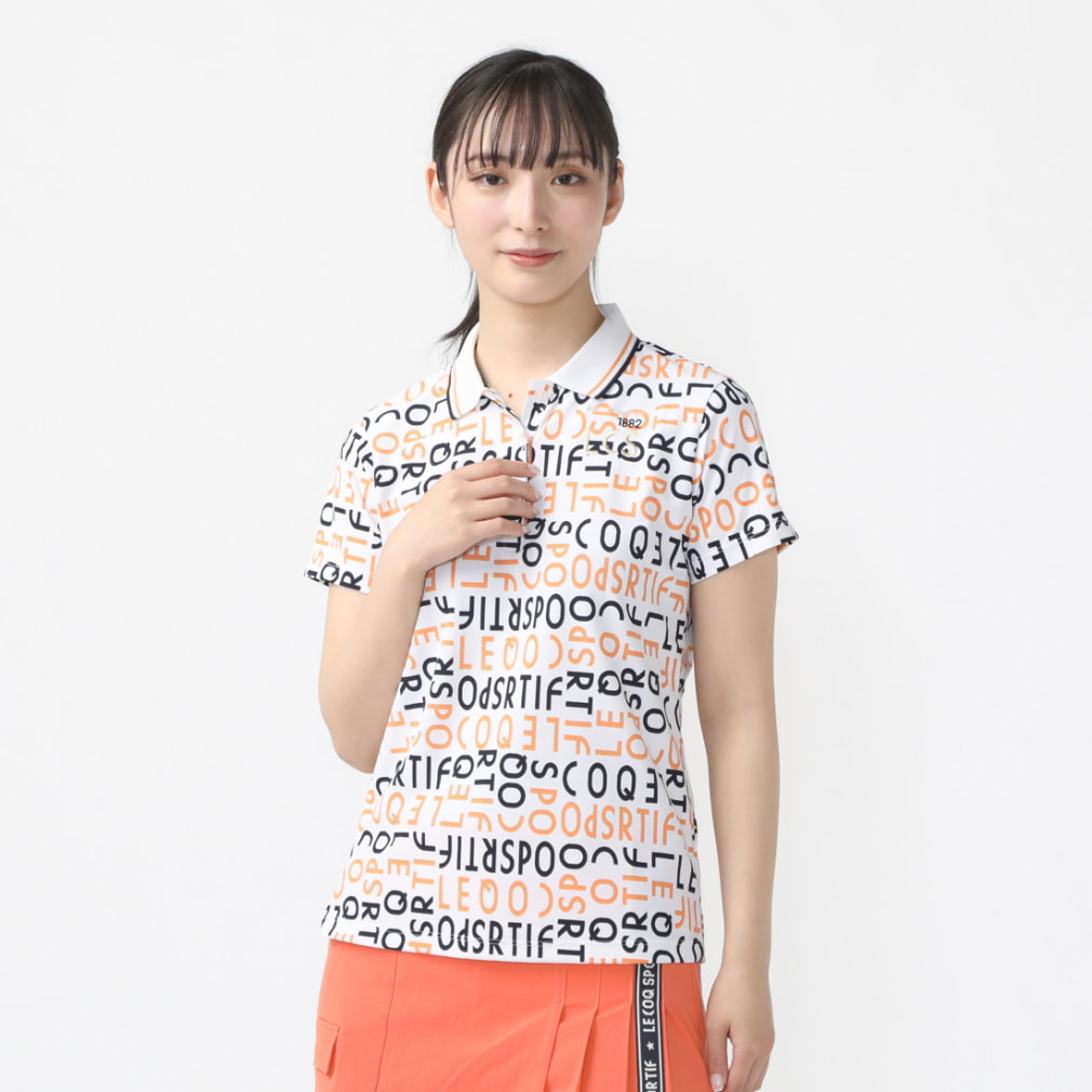 LE coq sportif ストレッチフォーサー ロゴ柄半袖シャツ 24SS QGWXJA03 ネイビー / L