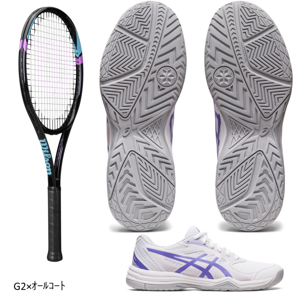 ヘッド 硬式テニスラケット+アシックス テニスシューズセット 