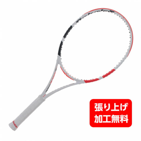 バボラ 国内正規品 PURE STRIKE 103 101451J 硬式テニス 未張りラケット : ホワイト×レッド BabolaT
