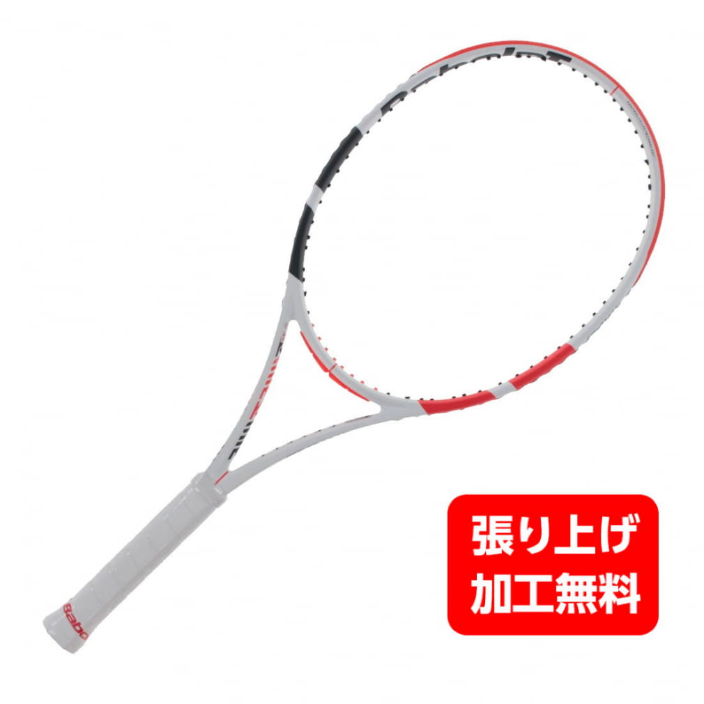 バボラ 国内正規品 PURE STRIKE 103 101451J 硬式テニス 未張りラケット : ホワイト×レッド BabolaT 2303_ms