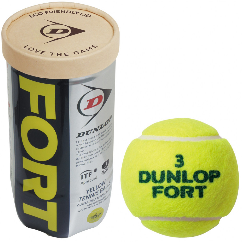 ダンロップ FORT フォート 2球缶 DFFYL2TIN 2球入り 硬式テニス 