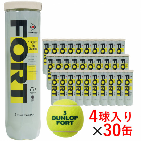 硬式テニスボール ダンロップ フォート 4個×30缶 120個