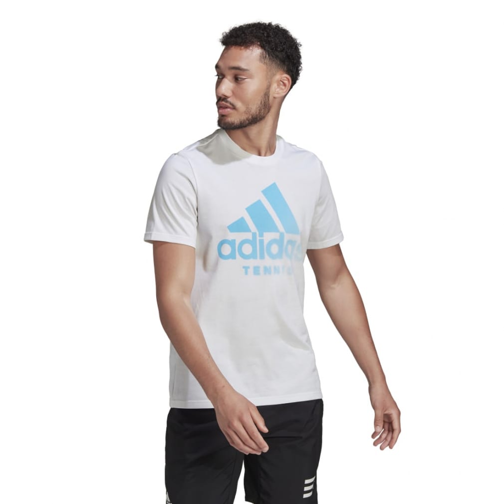 アディダス メンズ テニス 半袖Tシャツ M CAT グラフィック Tシャツ LA124 : ネイビー×ホワイト adidas