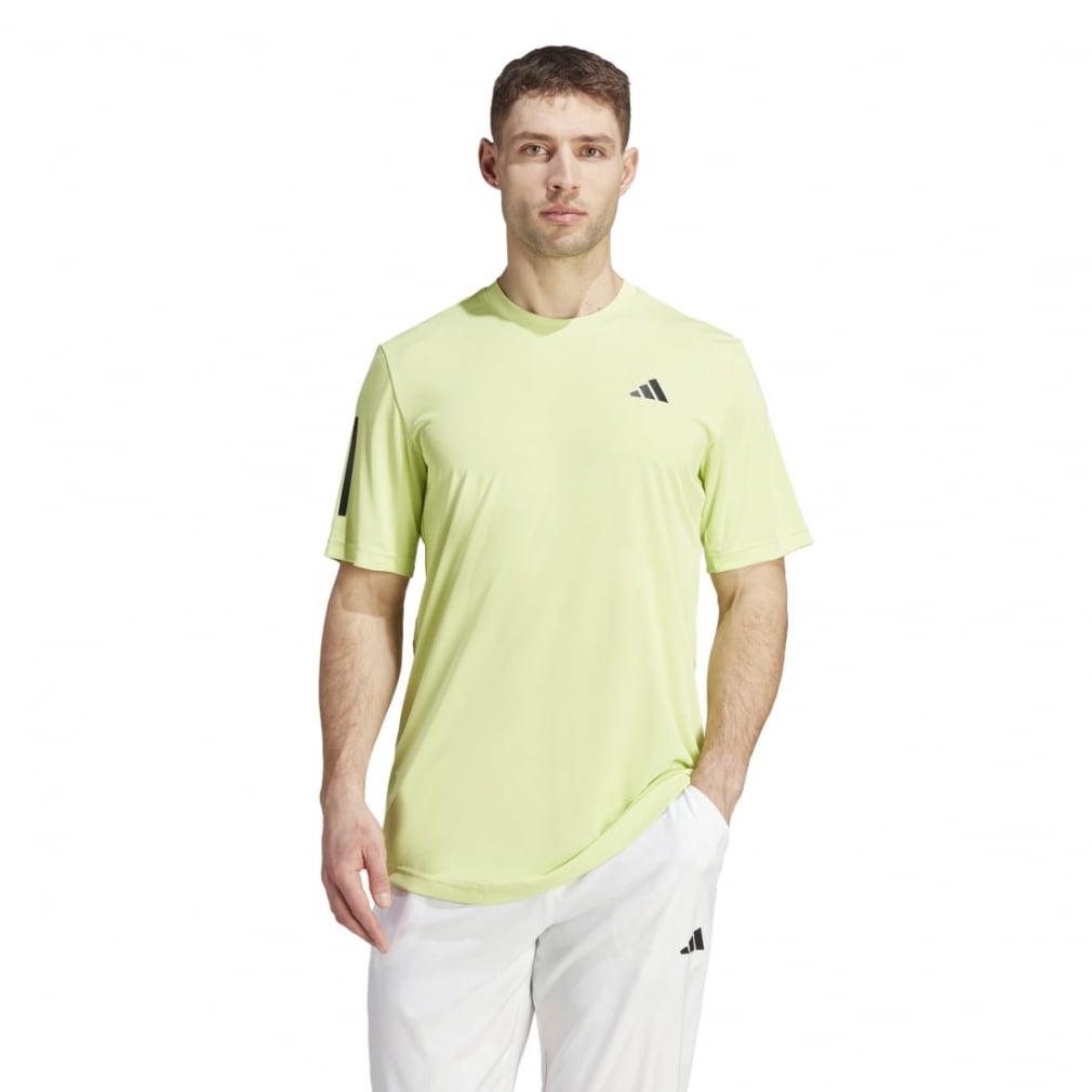 アディダス メンズ TENNIS CLUB Tシャツ テニス クラブ スリーストライプス テニス 半袖Tシャツ MLE72 IA9572 :  イエローグリーン adidas