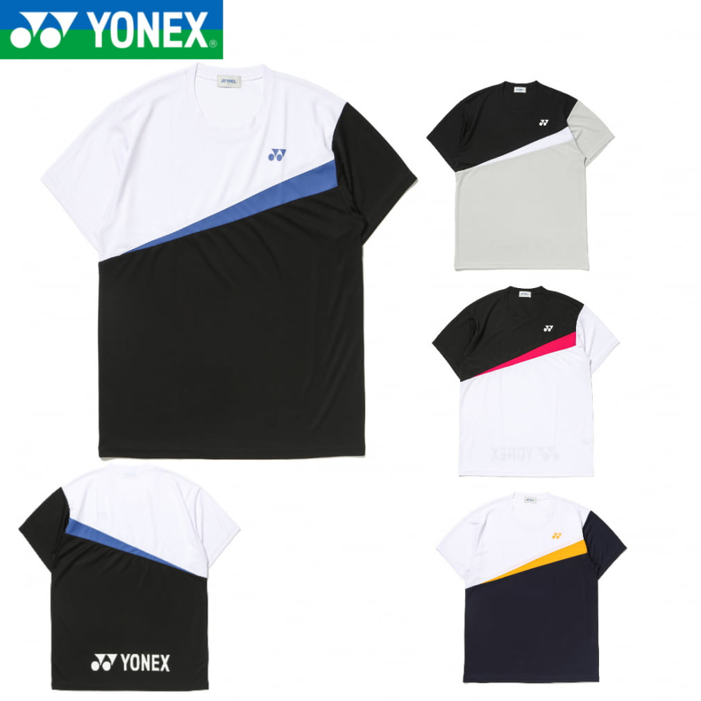 ヨネックス メンズ レディス テニス 半袖Tシャツ キリカエTシャツ RWAP2302 ロゴTシャツ ロゴプリントシャツ プラクティスシャツ YONEX