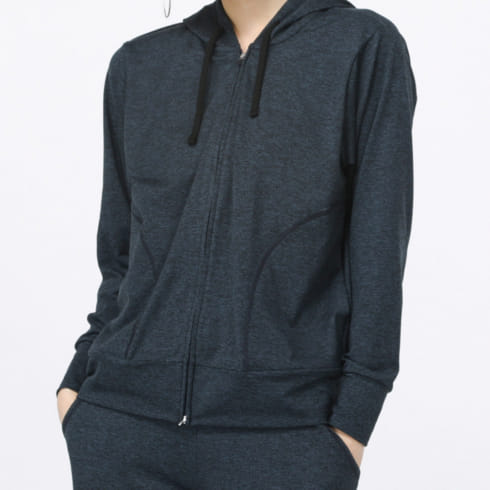 ダンスキン レディース フィットネスウェア ALL DAY ACTIVE HOODIE オールデイアクティブフーディ パーカー アウター  DA522103 KN ： ネイビー DANSKIN