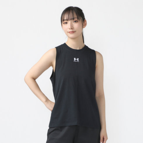 UNDER ARMOUR Essential Muscle ノースリーブtシャツ 黒 XL 女性