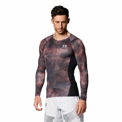 アンダーアーマー メンズ 長袖 コンプレッションインナー UA HEATGEAR ARMOUR LONG SLEEVE PRINTED SHIRT  1375540 UNDER ARMOUR