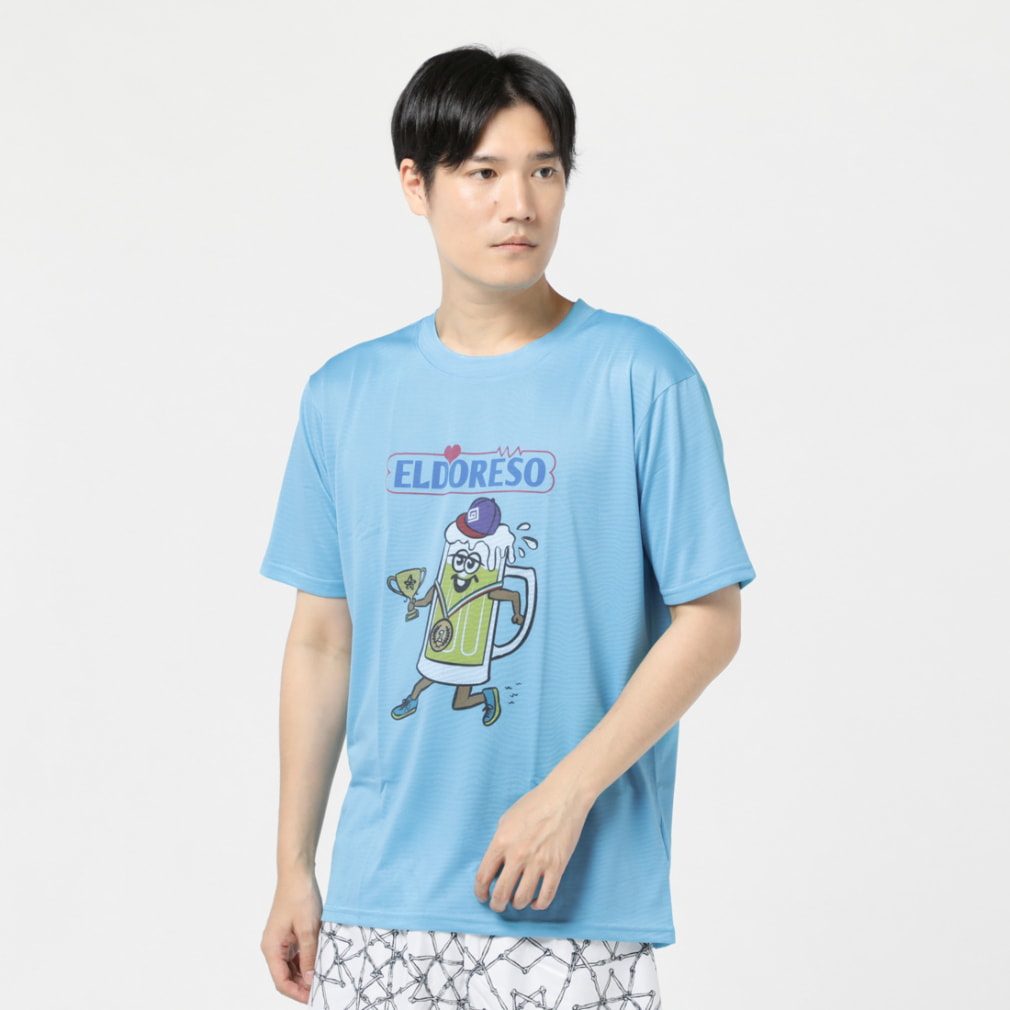 エルドレッソ メンズ 陸上/ランニング 半袖Tシャツ Beerman Tee E1011123 : ブルー ELDORESO