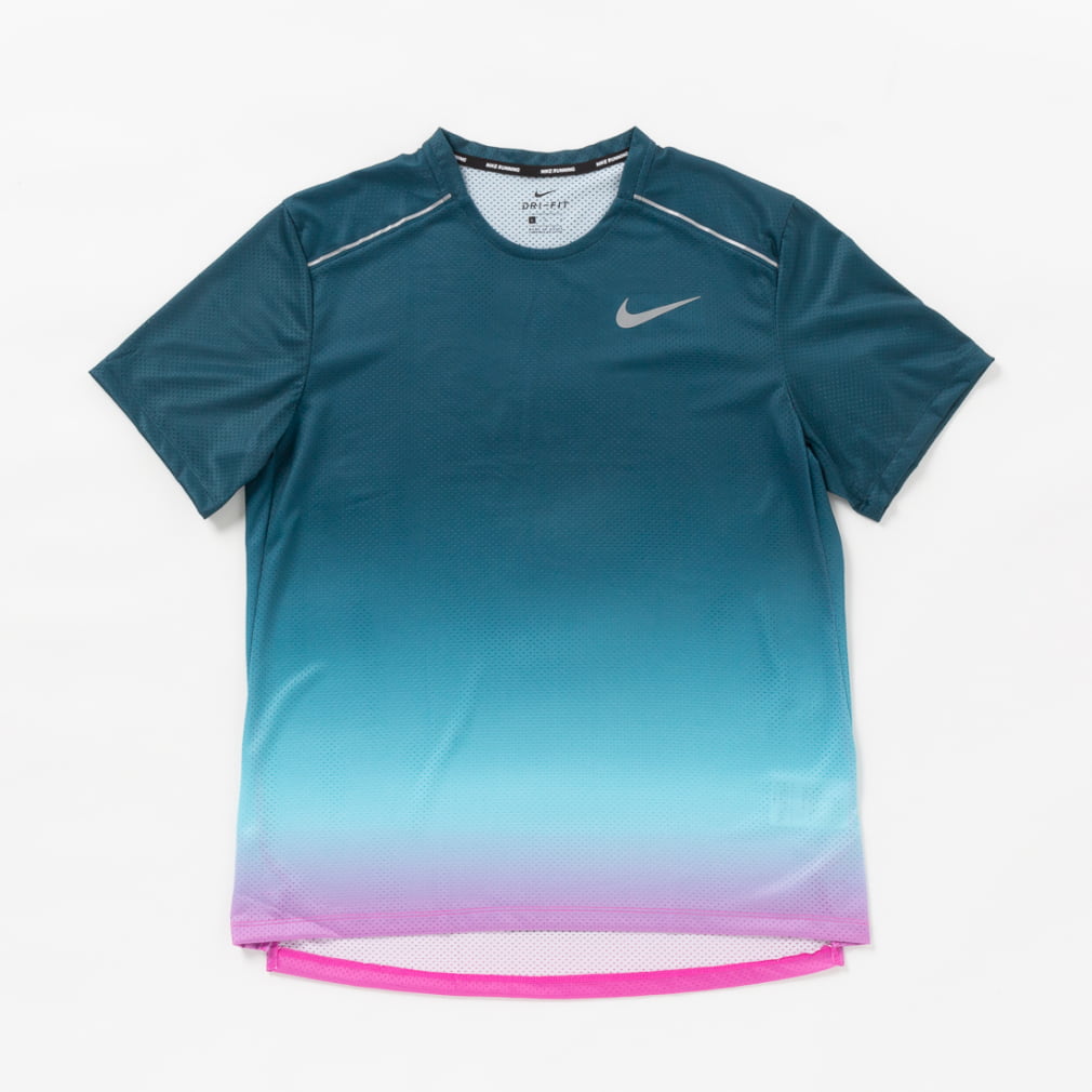 ナイキ メンズ 陸上 ランニング 半袖tシャツ Dri Fit マイラー プリンテッド S S Aq4931 496 ブルー ピンク Nike 公式通販 アルペングループ オンラインストア