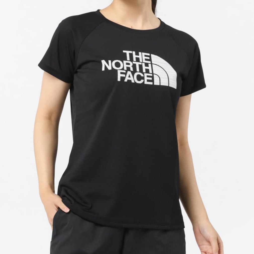 ザ・ノースフェイス レディス 陸上/ランニング 半袖Tシャツ S/S GTD Logo Crew ショートスリーブGTDロゴクルー NTW12376 : ブラック THE NORTH FACE