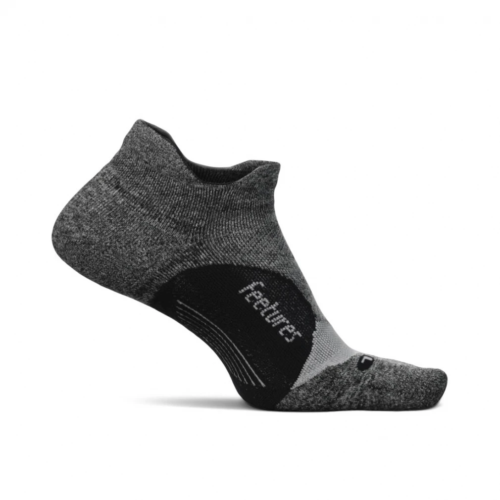 フィーチャーズ メンズ レディス ランニング ソックス ELITE LIGHT CUSHION NO SHOW TAB Gray 4400030137  : グレー Feetures