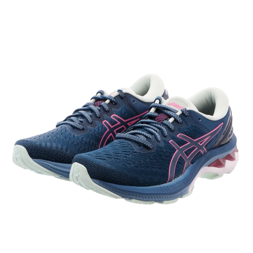 アシックス ゲルカヤノ 27 Gel Kayano 27 1012a649 400 レディース 陸上 ランニングシューズ ピーコックブルー ピンク Asics 公式通販 アルペングループ オンラインストア