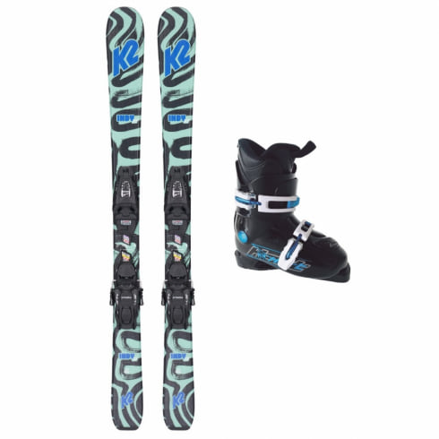 ケーツー INDY 7.0 FDT JR 136 ＆ ハート QUEST TEAM S220606601 ジュニア スキー 板 ビンディング付き スキーブーツ セット K2 HART