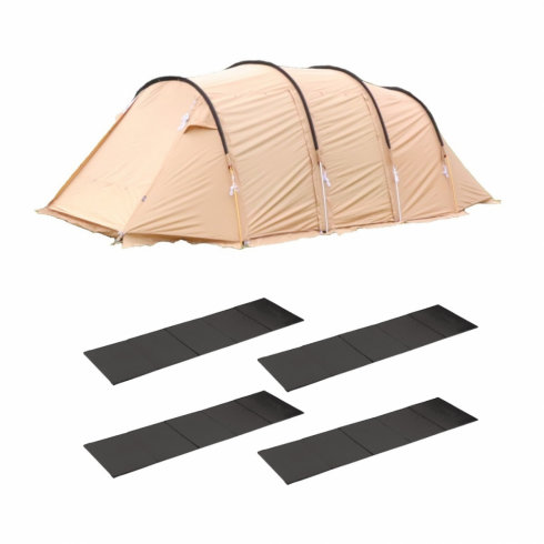 イグニオ 2ルーム型テント IG19410TT ＋ 折り畳み式マットレス 4枚 