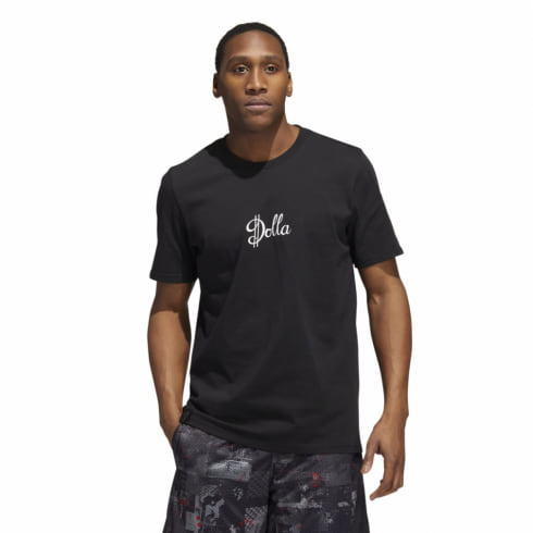 アディダス メンズ レディス バスケットボール 半袖Tシャツ Dame D.O.L.L.A. Tシャツ HG4424 : ブラック adidas