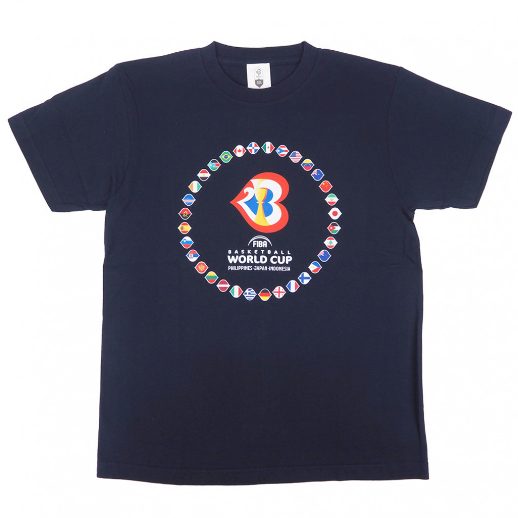 バスケットボール 半袖Tシャツ メンズ レディス FIBAバスケットボールワールドカップ2023 Tシャツ(ALL FLAG)