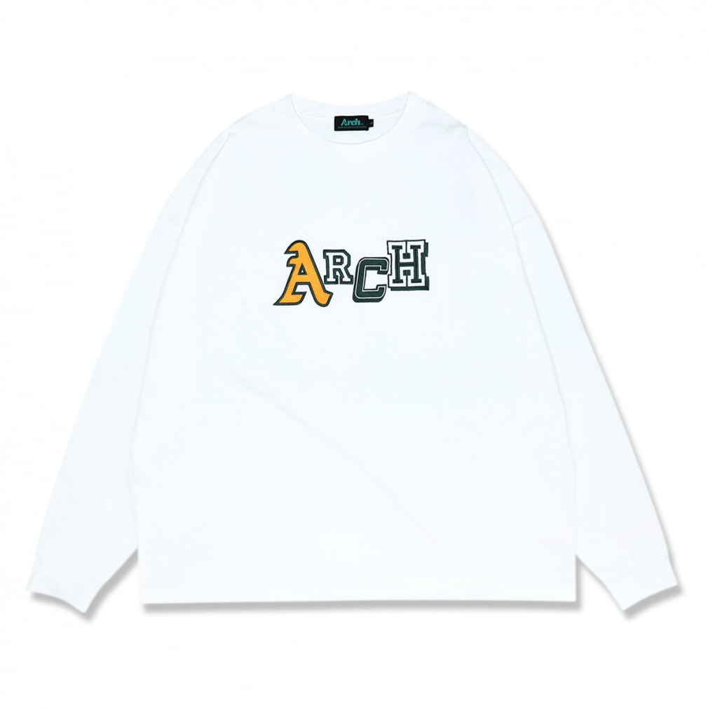 アーチ メンズ レディス バスケットボール 長袖Tシャツ multi fonts