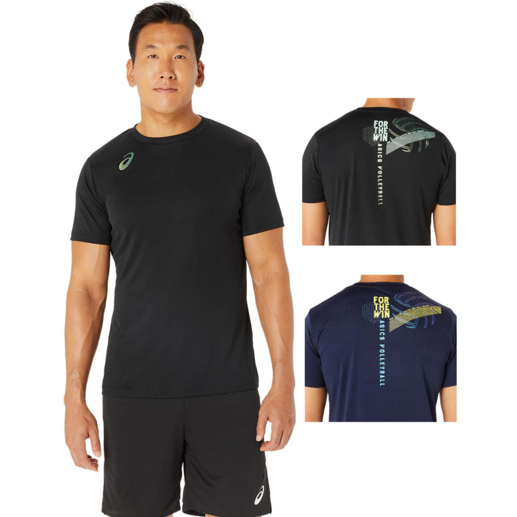 アシックス メンズ レディス バレーボール 半袖Tシャツ ドライプリント半袖シャツ 2051A331 asics