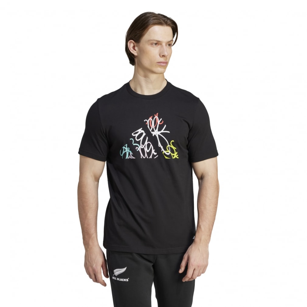 アディダス メンズ ラグビー 半袖シャツ ALL BLACKS オールブラックス グラフィック 半袖Tシャツ IB4893 : ブラック adidas