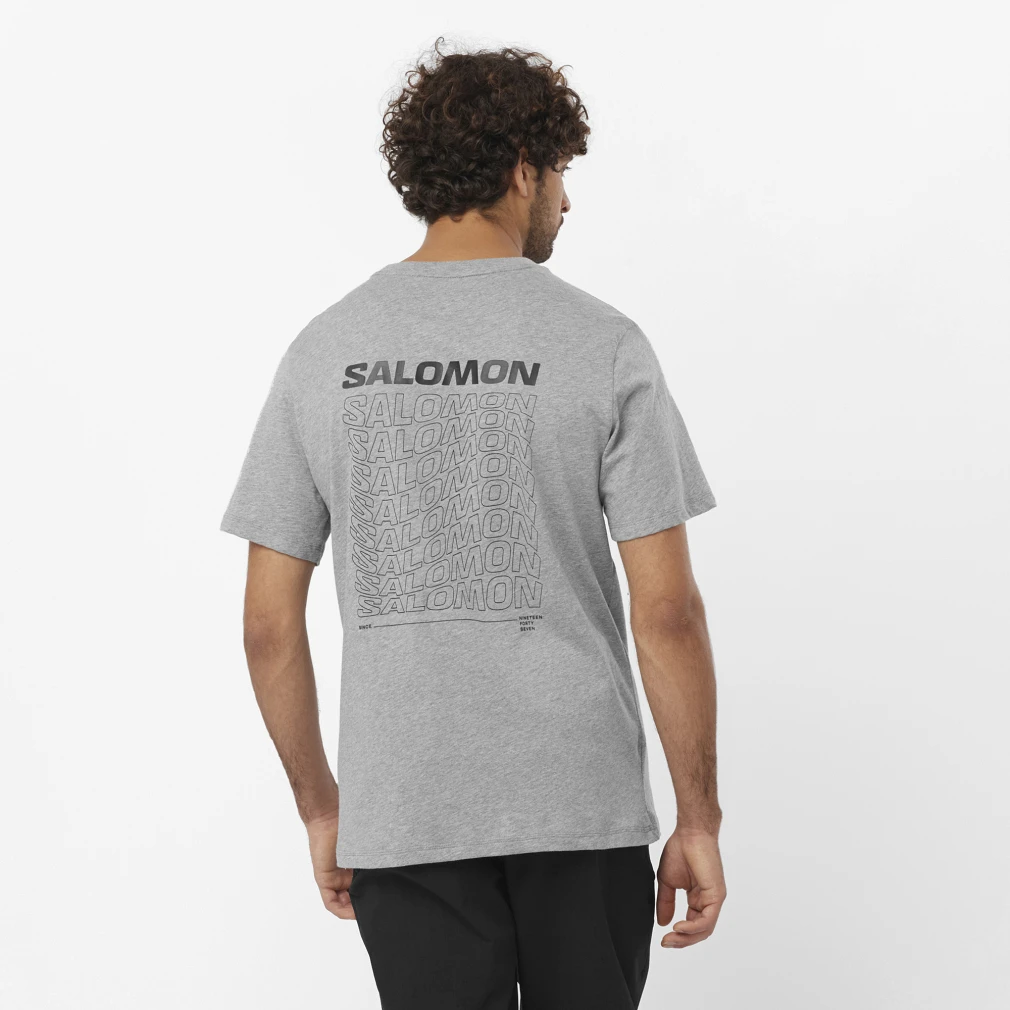 サロモン メンズ アウトドア 半袖Tシャツ グラフィック パーフ ショートスリーブ ティー LC2219600 : ミデアムグレー SALOMON ミデアムグレー S メンズ