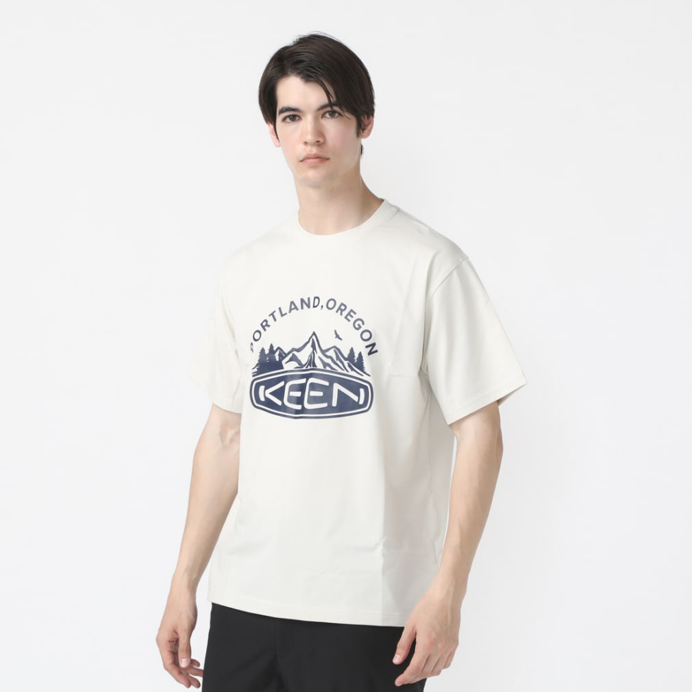 【キーン / Tシャツ】 ハーベスト テック ティー アーチ ロゴ / Whitecap/Navy / XL