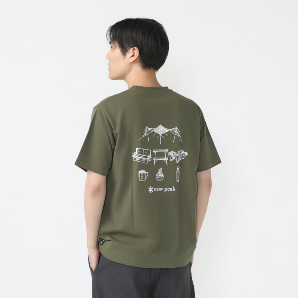 スノーピーク アウトドア 半袖Tシャツ Gear Printed S/S T shirt TS 